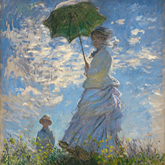 reproductie Woman with a parasol van Claude Monet